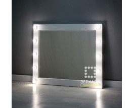 Гримерное зеркало с подсветкой из ламп по бокам 90х110 см премиум