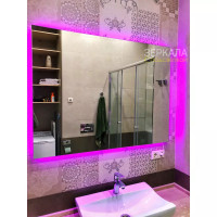 Зеркало с цветной RGB подсветкой для ванной комнаты Прайм