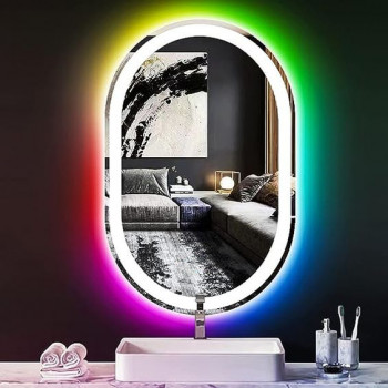 Зеркало с цветной RGB подсветкой для ванной комнаты Амати