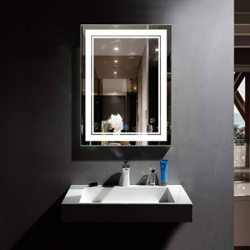 Зеркало в ванную комнату с подсветкой светодиодной лентой Серенити